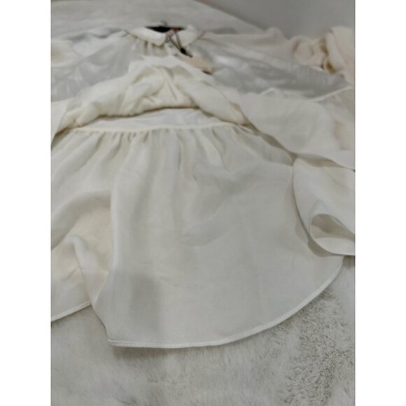 NWTD CINQ À SEPT Size M Evan Oversize Silk Top In Ivory MSRP $395 - Picture 10 of 15